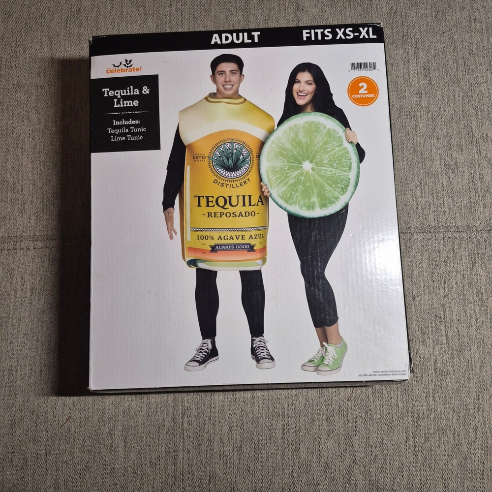 Way to Celebrate Tequila and Lime Couples Costume Set Adult Fits XS-XL 2-Pack